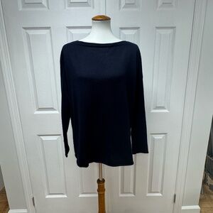 Vince Navy Blue Long Sleeve Cashmere Oversized Sweater - Size S.